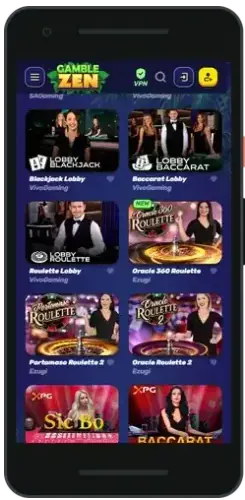 Gamblezen slots on a smartphone