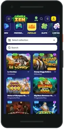 Gamblezen casino on mobile